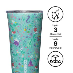 Corkcicle Disney Princess Ariel Tumbler Triple Insulated Stainless Steel Travel Mug, BPA Free, Keeps Beverages Cold for 9 Hours and Hot for 3 Hours, 16 oz