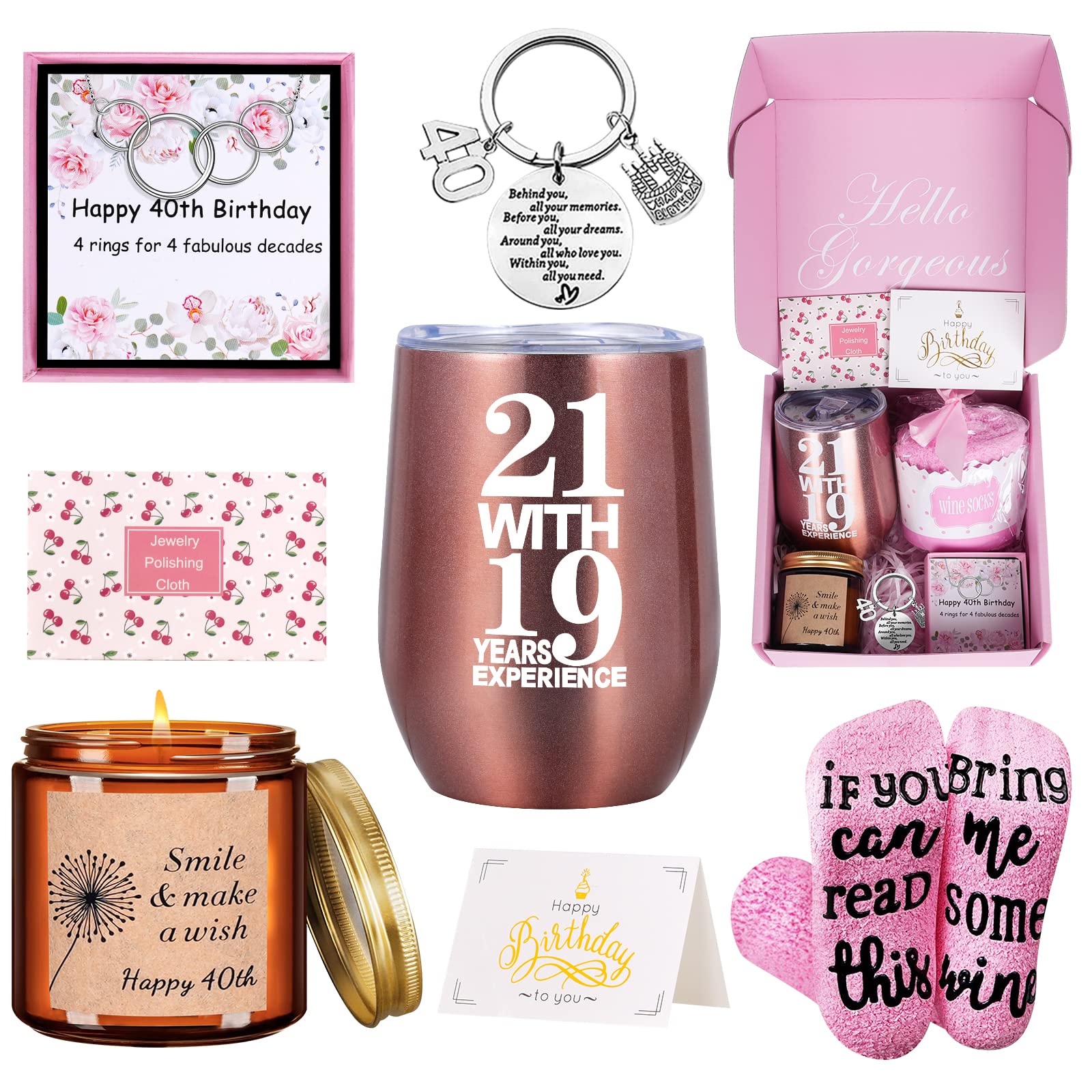 40th Birthday Gifts Women, Fabulous Funny Happy Birthday Gift for Best Friends, Mom, Sister, Wife, Aunt Turning 40 Years Old, 40th Bday Gifts Women