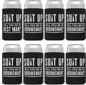 groomsmen, best man proposal can coolers - will you be my groomsman? bachelor gifts - 8 pack