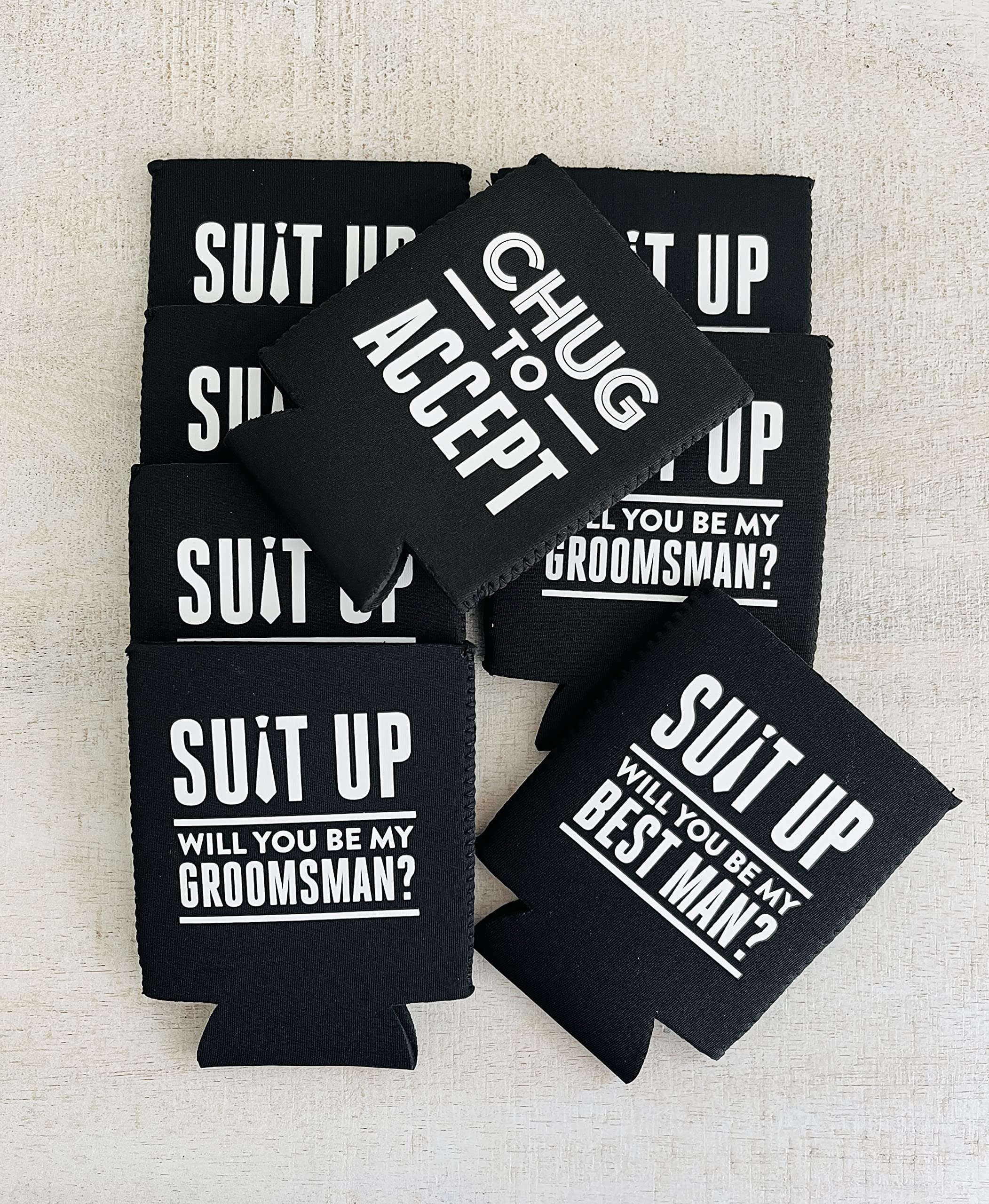 Groomsmen, Best Man Proposal Can Coolers - Will You Be My Groomsman? Bachelor Gifts - 8 Pack