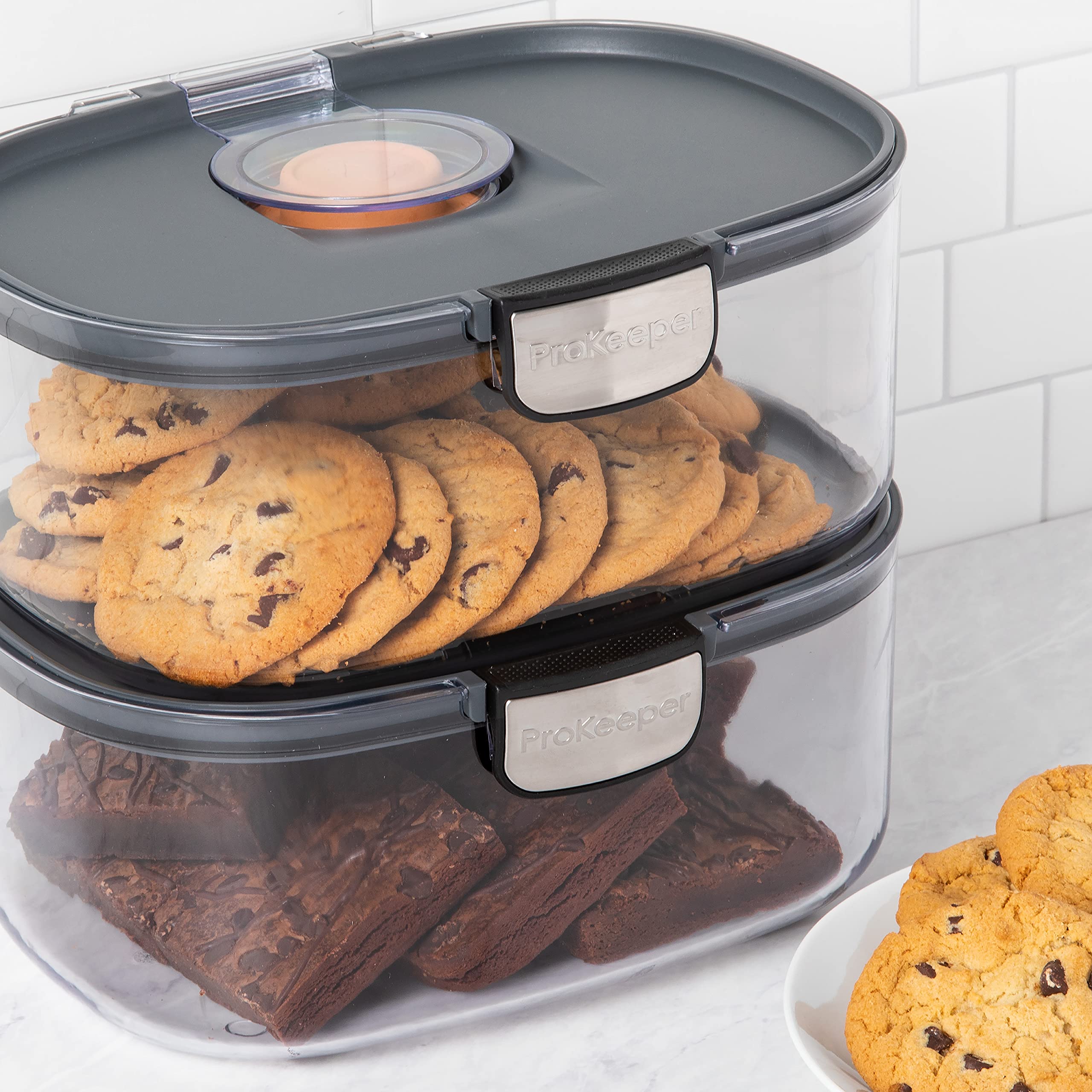 Progressive International ProKeeper+ Cookie/Baked Goods Multipurpose Airtight Stackable Food Storage Container (PKS-850 3- Piece set)