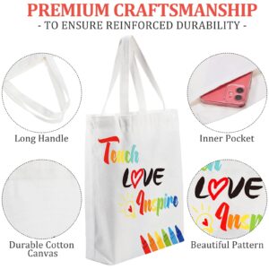 4 Pcs Teacher Appreciation Gift Teacher Canvas Tote Bag (Vivid Style)