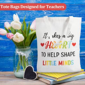 4 Pcs Teacher Appreciation Gift Teacher Canvas Tote Bag (Vivid Style)