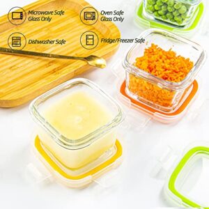 CZUMJJ 5 oz Square Glass Food Storage Containers Set of 24, Small Containers with Locking Lids, Airtight Glass Food Jars for Food Portion, Snacks | Freezer, Microwave & Dishwasher Safe