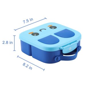 TWOKIWI Bento Lunch Box for Kids - Lunch Containers - Kids Lunch Box with 4 Compartments Includes Sauce Jar & Removable Divider, Durable, BPA-Free, Food-Safe Materials (Blue)