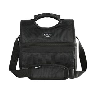 igloo 16-can dual compartment insulated gripper lunch bag,charcoal black