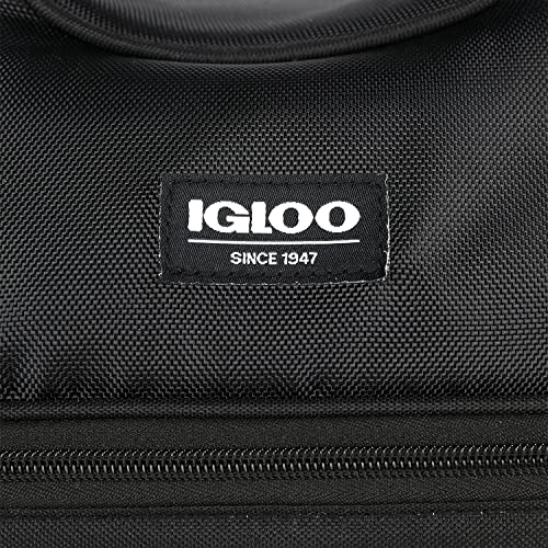 Igloo 16-Can Dual Compartment Insulated Gripper Lunch Bag,Charcoal Black