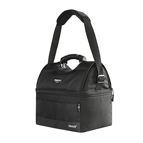 Igloo 16-Can Dual Compartment Insulated Gripper Lunch Bag,Charcoal Black