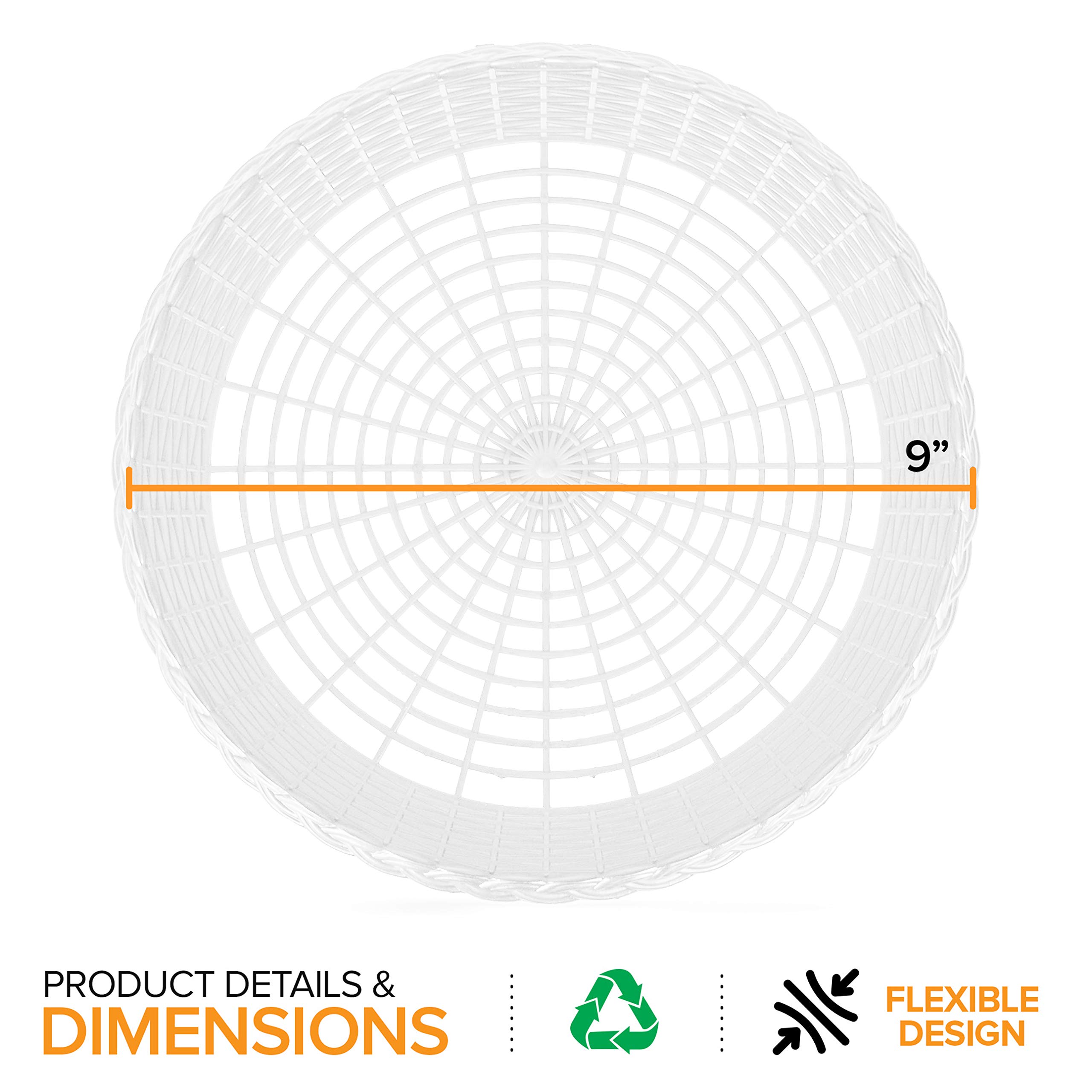 Stock Your Home 9” Paper Plate Holder in White (12 Count) - Paper Plate Holders Plastic Heavy Duty - Plastic Paper Plate Holder - Woven Paper Plate Holder - Paper Plate Holders Reusable