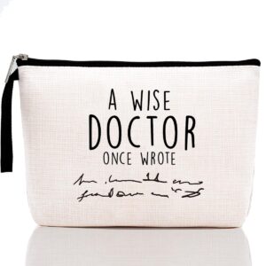 hanamiya na doctor gifts for women, thank you appreciation doctor gifts. funny doctor birthday gifts, christmas, medical graduation gifts for women funny makeup bag-a wise doctor once wrote
