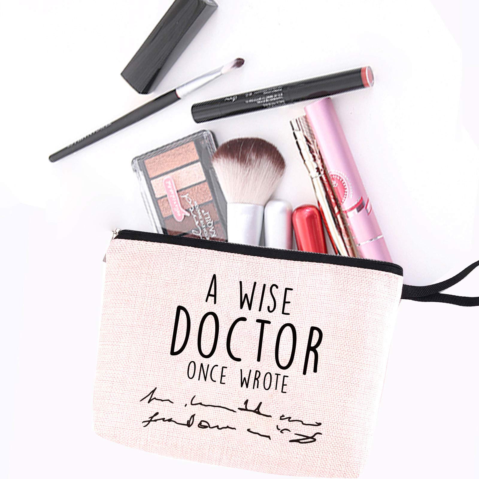 Hanamiya Na Doctor Gifts for Women, Thank You Appreciation Doctor Gifts. Funny Doctor Birthday Gifts, Christmas, Medical Graduation Gifts for Women Funny Makeup Bag-A Wise Doctor Once Wrote