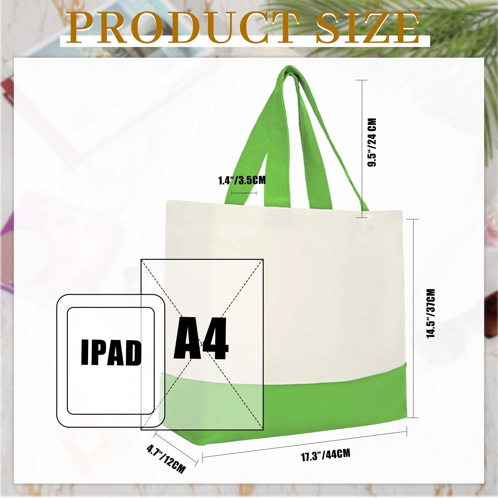 Epakh 12 Pack Canvas Tote Bags Bulk 18.5 x 15 Inch Reusable Grocery Bags Shopping Bags Tote Bag for Women Mother (Bright Color)