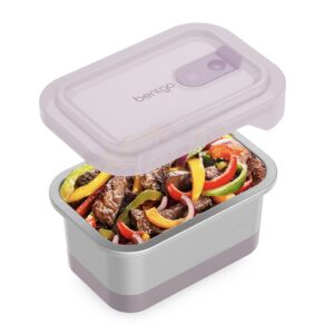 bentgo® microsteel® heat & eat container - microwave-safe, sustainable & reusable stainless steel food storage container with airtight lid for eco-friendly meal prepping (lunch size - 3 cups)