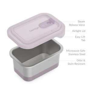 Bentgo® MicroSteel® Heat & Eat Container - Microwave-Safe, Sustainable & Reusable Stainless Steel Food Storage Container with Airtight Lid for Eco-Friendly Meal Prepping (Lunch Size - 3 Cups)