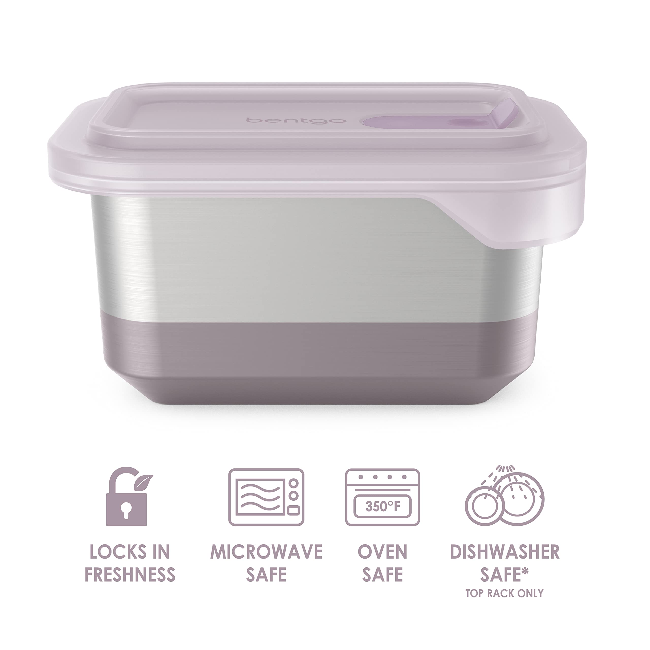 Bentgo® MicroSteel® Heat & Eat Container - Microwave-Safe, Sustainable & Reusable Stainless Steel Food Storage Container with Airtight Lid for Eco-Friendly Meal Prepping (Lunch Size - 3 Cups)