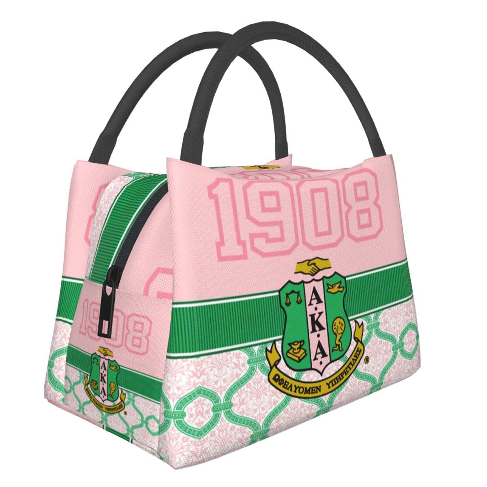 bfuxzmi Sorority Gifts For Women Reusable Lunch Tote Insulated Cooler Bag Lunch Box Handbag Lunch Bag For Women,Pink