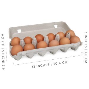 Cornucopia Cardboard Egg Cartons (12-Pack); Each for One Dozen, Eco-friendly Recycled Material Biodegradable 12-count Egg Cartons w/Labels