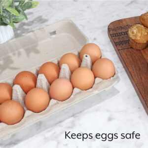 Cornucopia Cardboard Egg Cartons (12-Pack); Each for One Dozen, Eco-friendly Recycled Material Biodegradable 12-count Egg Cartons w/Labels