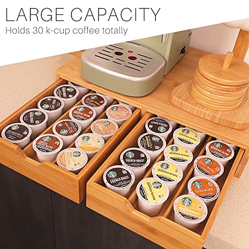 HTB K Cup Holder Storage Drawer for Keurig Coffee Pods Holds 30 Coffee Pods