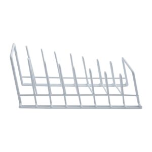 Organize It All Vinyl Coated Kitchen Wire Lid Plate Rack, 8 dividers, Great for Storing Plates, Lids, Kitchen Organization, White