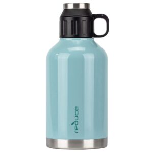 Reduce Insulated Growler, 64 oz - Up to 60 Hours Cold - Vacuum Insulated, Large Capacity for Any Adventure - Dual Opening Leak-Proof Lid, Doubles as a Cup - Eucalyptus, Opaque Gloss