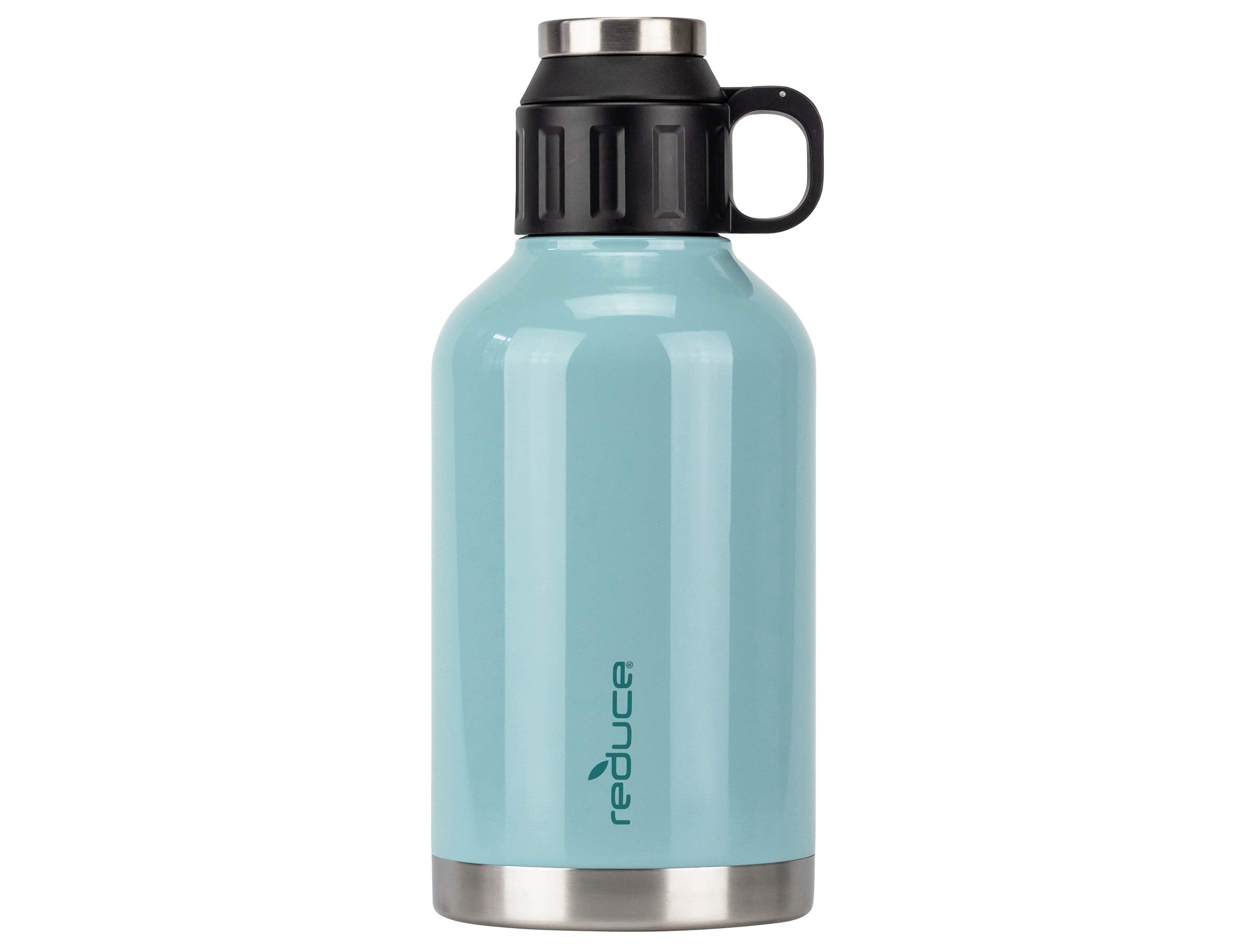 Reduce Insulated Growler, 64 oz - Up to 60 Hours Cold - Vacuum Insulated, Large Capacity for Any Adventure - Dual Opening Leak-Proof Lid, Doubles as a Cup - Eucalyptus, Opaque Gloss