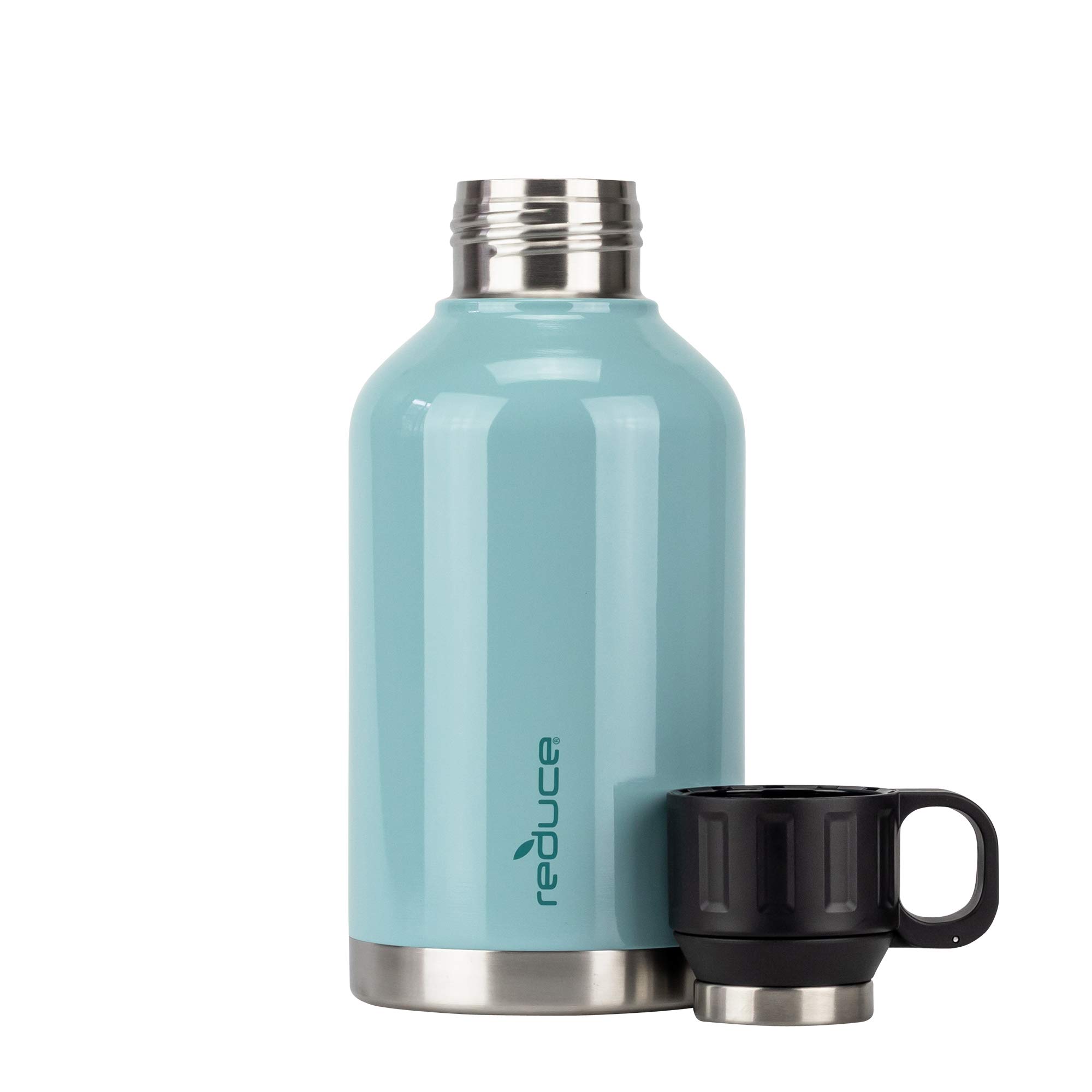 Reduce Insulated Growler, 64 oz - Up to 60 Hours Cold - Vacuum Insulated, Large Capacity for Any Adventure - Dual Opening Leak-Proof Lid, Doubles as a Cup - Eucalyptus, Opaque Gloss