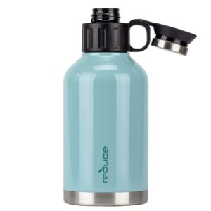 Reduce Insulated Growler, 64 oz - Up to 60 Hours Cold - Vacuum Insulated, Large Capacity for Any Adventure - Dual Opening Leak-Proof Lid, Doubles as a Cup - Eucalyptus, Opaque Gloss