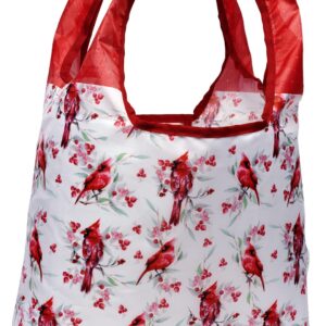 O-WITZ Reusable Grocery Bags | Vibrant Tote Bag For Groceries, Gym, Office, Beach, Toys & More | Washable Design With Large Handles For Maximum Convenience | Folds Into A Small Pouch, Cardinals