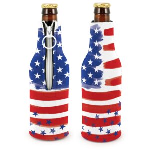 kolder patriotic american usa can bottle neoprene beverage huggie holders … (usa flag - bottle suit 2-pack)