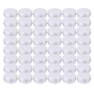 tosnail 48 pack of 0.5 oz mini round tins, lip balm tins container with screw thread lid, aluminum empty tins metal storage tin jars spice containers travel tin cans