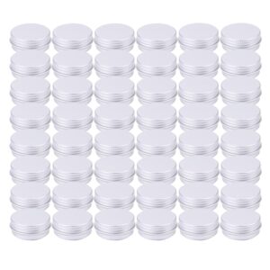 Tosnail 48 Pack of 0.5 OZ Mini Round Tins, Lip Balm Tins Container with Screw Thread Lid, Aluminum Empty Tins Metal Storage Tin Jars Spice Containers Travel Tin Cans