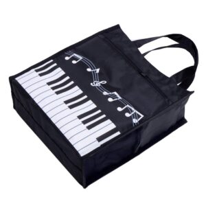 cocomk piano keys handbag reusable grocery bag shoulder shopping bag tote bag for music teacher girls gift bag x-large