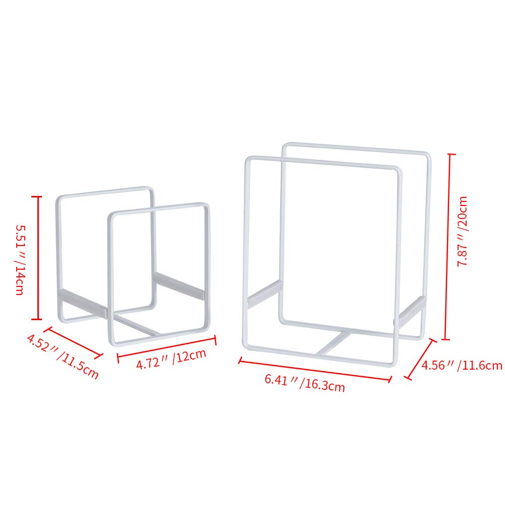 ORZ Plate Organizer for Cabinet, Set of 2 Plate Holders Metal Plate Storage Rack for Counter-top and Cupboard