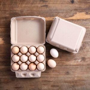 vintage egg cartons 30 pack, blank natural paper pulp square dozen egg cartons eggs, classical 3x4 style holds up to one twelve 12 count chicken eggs, sturdy design made from recycled cardboard