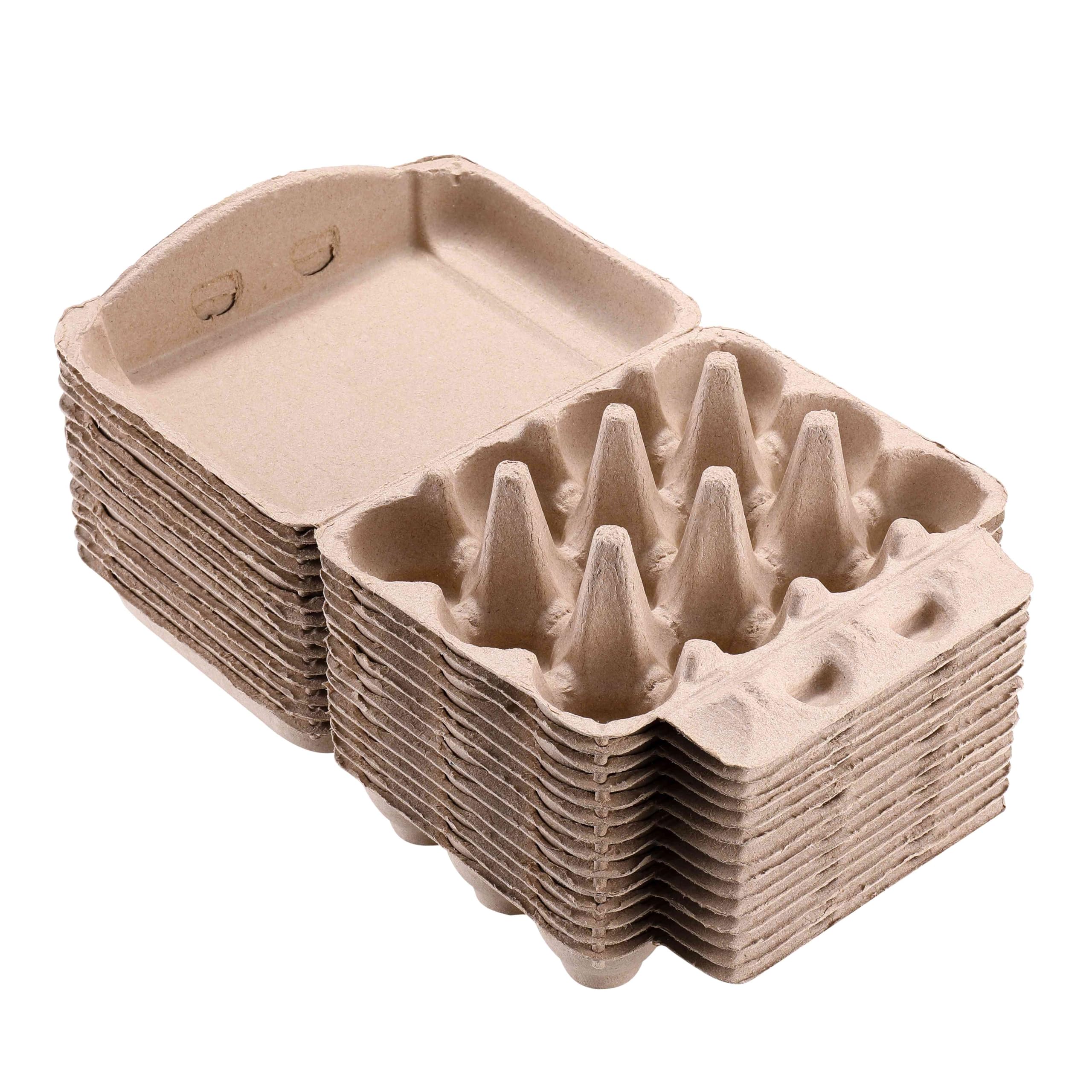 Vintage Egg Cartons 30 Pack, Blank Natural Paper Pulp Square Dozen Egg Cartons Eggs, Classical 3x4 Style Holds Up to One Twelve 12 Count Chicken Eggs, Sturdy Design Made from Recycled Cardboard