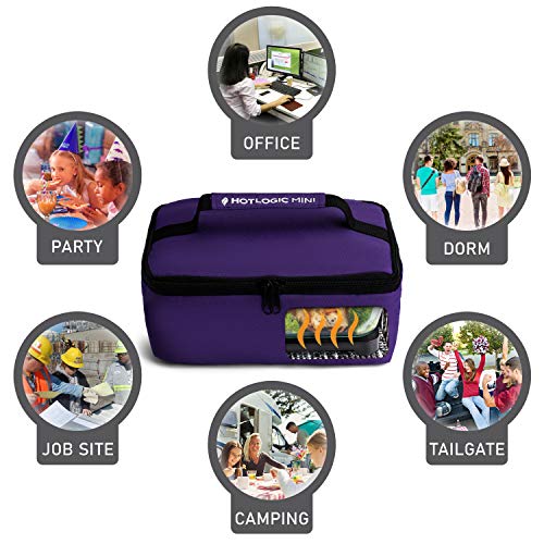 HotLogic Mini Portable Electric Lunch Box Food Heater - Innovative Food Warmer and Heated Lunch Box for Adults Car/Home - Easily Cook, Reheat, and Keep Your Food Warm - PURPLE - 120V