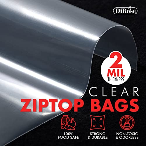 Dirose Reclosable Poly Zip Top Bags - 4" x 6" (100 Count), 2 Mil - Plastic Ziplock Bags – Resealable Plastic Bags with Zipper - Clear Baggies for Jewelry, Pills, Candy