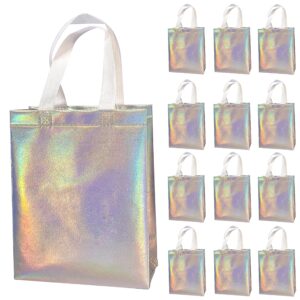 looksgo 12 pcs non-woven reusable gift bags with handles for party favor 8w x 4l x10h size