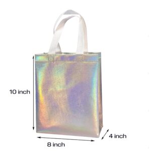 LOOKSGO 12 Pcs Non-woven Reusable Gift Bags With Handles for Party Favor 8W x 4L x10H Size