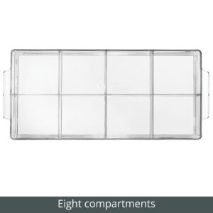 mDesign Plastic Condiment Organizer and Tea Bag Holder - 8-Compartment Kitchen Pantry/Countertop Storage Caddy - Divided Chip, Snack, Oatmeal Packet Holder - Lumiere Collection - 2 Pack, Clear