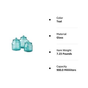 The Pioneer Woman Cassie Glass Canister 3 PC Set, Teal