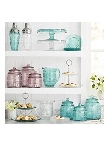 The Pioneer Woman Cassie Glass Canister 3 PC Set, Teal