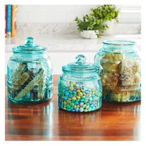 The Pioneer Woman Cassie Glass Canister 3 PC Set, Teal