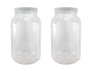 pinnacle mercantile 1 gallon plastic jars with screw on lined lids 2 pack wide mouth food storagecontainers
