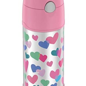 THERMOS FUNTAINER F4101 Stainless Steel Kids Bottle, 12 Ounce, Hearts