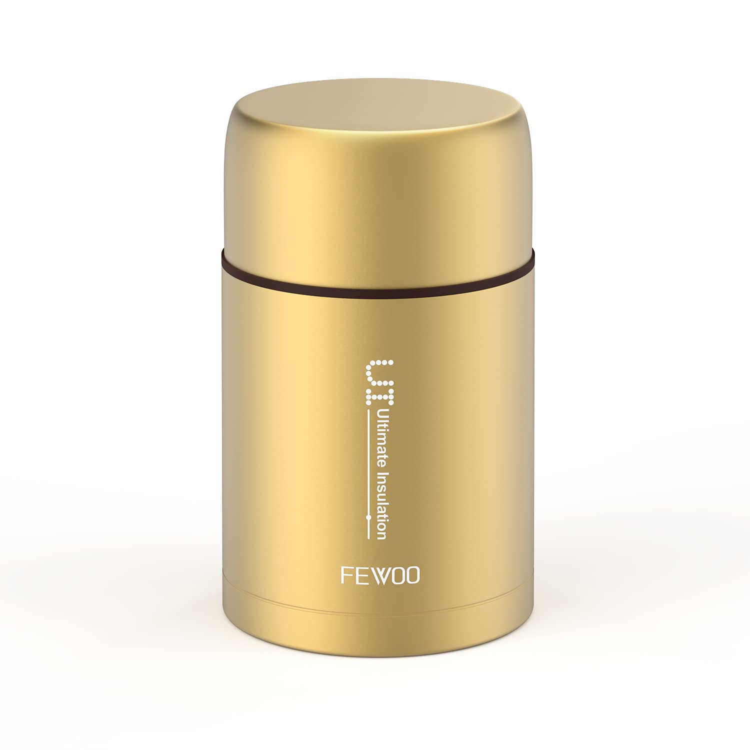 FEWOO Food Jar - 27oz Vacuum Insulated Stainless Steel Lunch Thermos, Leak Proof Soup Containers with bag for Hot or Cold Food (Champaign Golden)