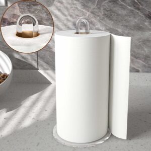 acrylic paper towel holder countertop, premium clear kitchen paper towel stand holder for kitchen organization and storage, paper towel holders for standard and large size rolls