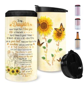 daughter can cooler - sunflower to my daughter can cooler from mom - birthday gifts for daughter from mom - gift for daughter on mother's day, christmas, birthday