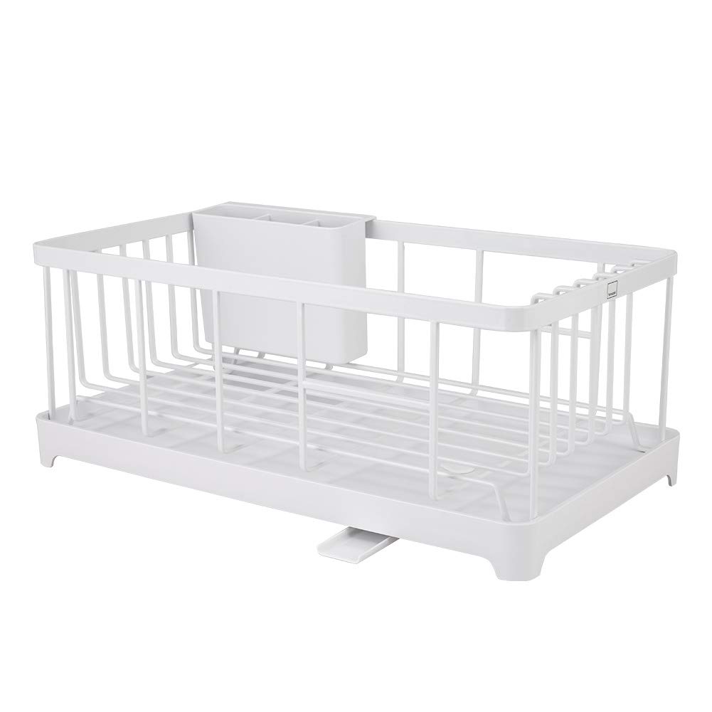 YAMAZAKI Alloy Steel home 2875 Wire Dish Drainer Rack, One Size, White